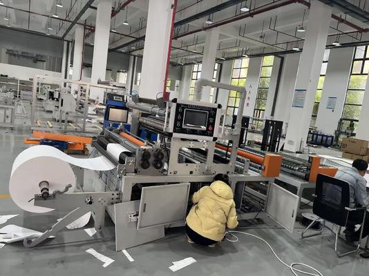 High Efficient Automatic Foam hot melt adhesive Intermittent Gluing and Wave Receiving Production Line