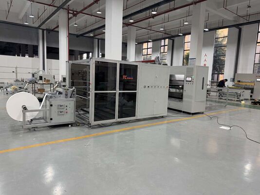 Linha de produção de filtros de fibra de vidro modular controlada por PLC para sistemas de ventilação industrial com personalização flexível